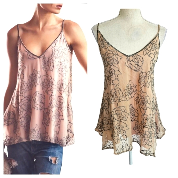 As By Df Tops - AS by DF Mojave Embroidered Silk Cami